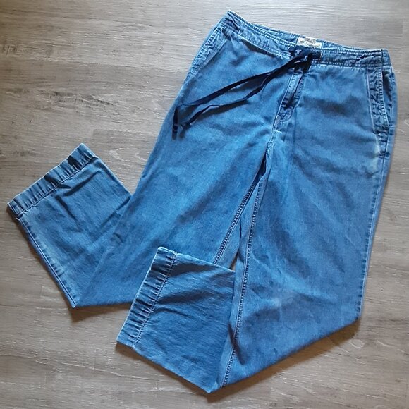 Vintage Y2K Eddie Bauer Sz 6 Blue Jeans * High-Waist Denim * Button Zip String - Picture 3 of 9